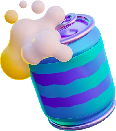 Beer Can Opened  3D Icon