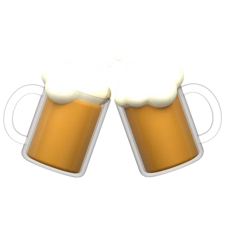 Beer Cheers 3 D Icon Illustration 3D Icon