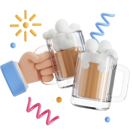 Beer drinking  3D Icon