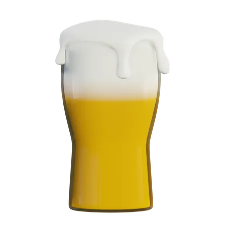 3 D Beer In Glass Illustration 3D Icon