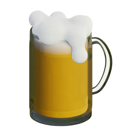 3 D Beer In Mug Glass Illustration 3D Icon
