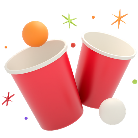 Beer Pong  3D Illustration