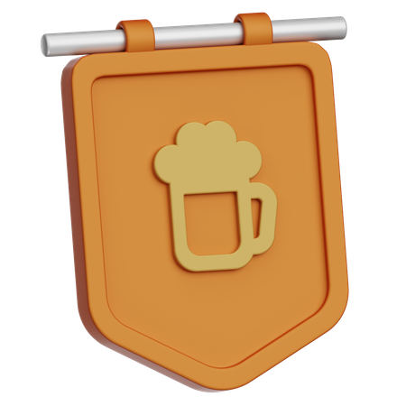 Beer Shop Board  3D Icon