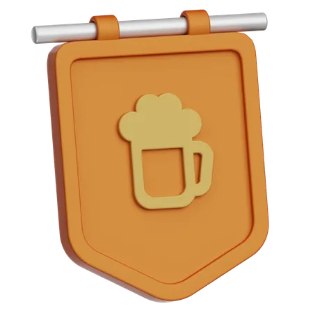 Beer Shop Board  3D Icon