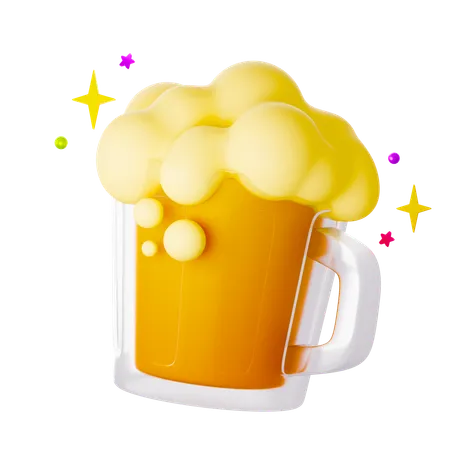 Beer With Stars  3D Icon