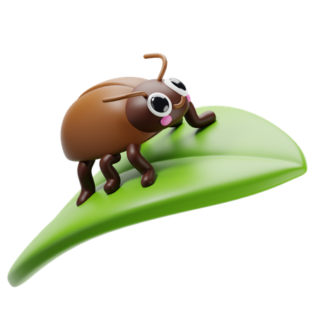 Beetles in leaf  3D Icon