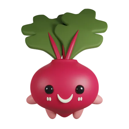 Beetroot 3 D Cute Render Character 3D Icon