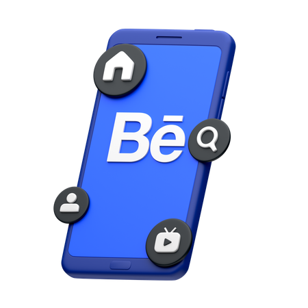 Behance auf dem Smartphone  3D Icon