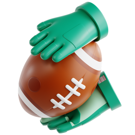 Behandschuhte Hand hält Fußball  3D Icon