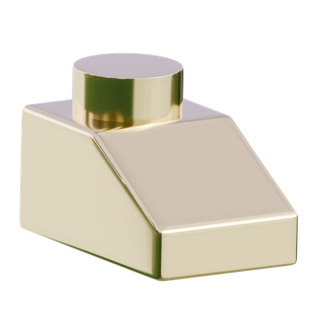 Beiger Keil mit goldenem Knopf  3D Icon