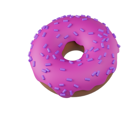 Beignet avec glaçage et guimauves  3D Icon