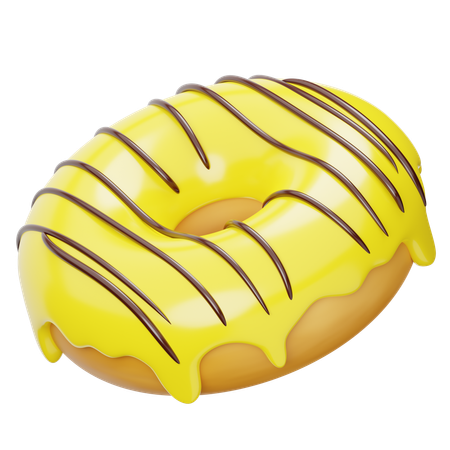 Beignet à la banane jaune  3D Icon