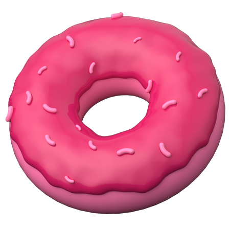 Beignet aux fraises  3D Icon