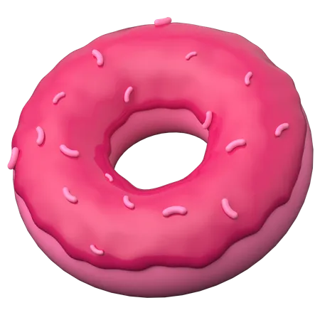 Beignet aux fraises  3D Icon