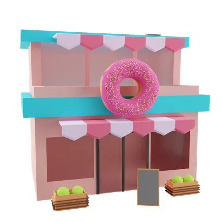 Magasin de Donut  3D Icon