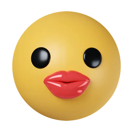 Simbolo De Labios De Sorriso Sexy Emoji 3 D Icone Isolado Em Fundo Cinza Ilustracao De Renderizacao 3 D Caminho De Recorte 3D Icon