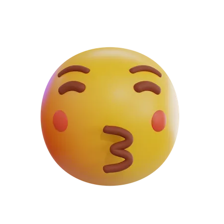 Beijando o rosto com os olhos fechados emoji  3D Icon