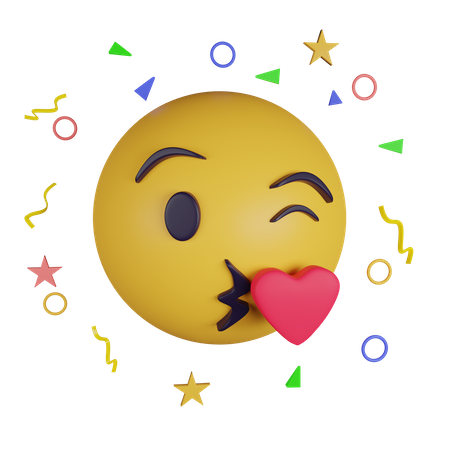 Beijando emoji de coração  3D Icon