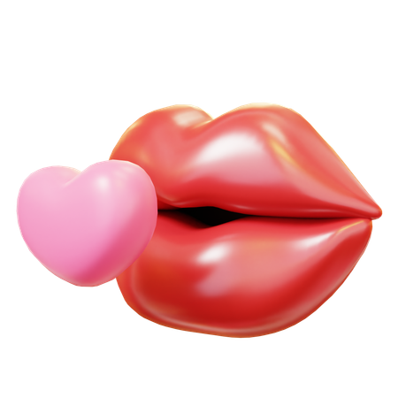 Beijo labial  3D Icon