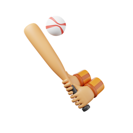 Béisbol con agarre de mano  3D Illustration