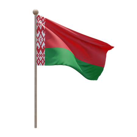 Belarus Flag Pole  3D Illustration