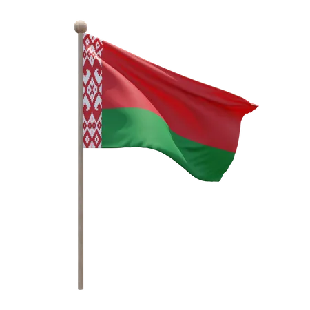 Belarus Flag Pole  3D Illustration