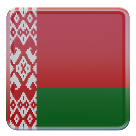 Belarus Square Flag  3D Icon