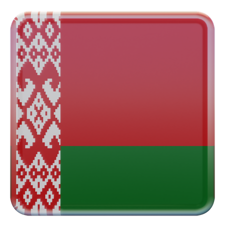 Belarus Square Flag  3D Icon
