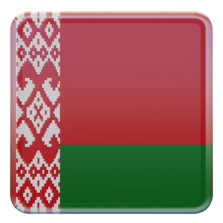 Belarus Square Flag  3D Icon