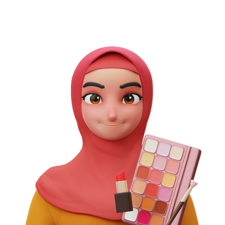 Hijab de maquiagem de beleza  3D Illustration