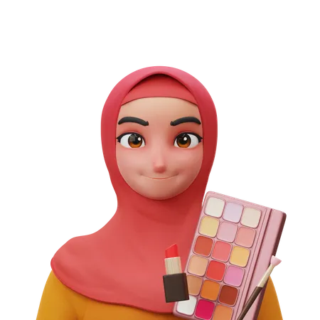 Hijab de maquiagem de beleza  3D Illustration