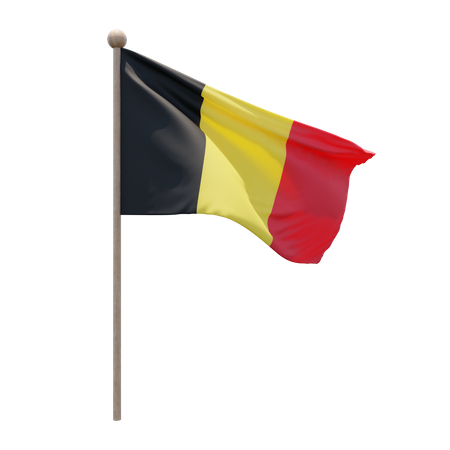 Mât de drapeau belge  3D Flag