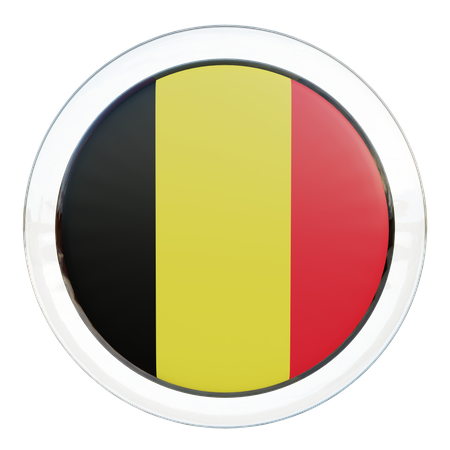 Belgium Flag Glass  3D Illustration