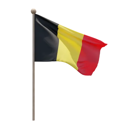 Belgium Flag Pole  3D Illustration