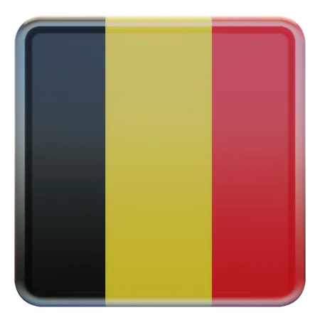 Belgium Square Flag  3D Icon