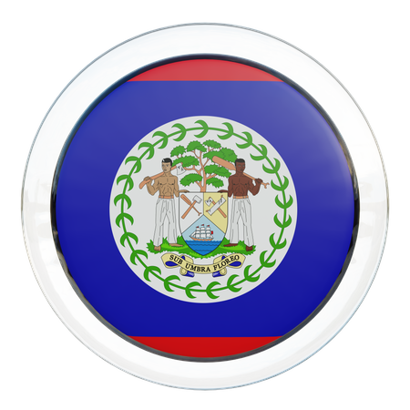 Belize Flag Glass  3D Illustration
