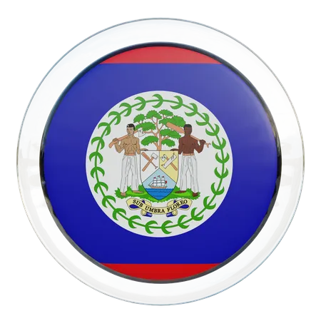 Belize Flag Glass  3D Flag