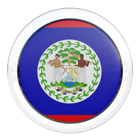 Belize Round Flag  3D Icon