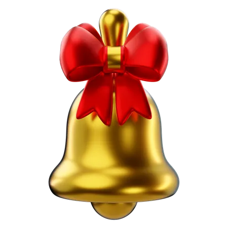 3 D Rendering Of Christmas Bell With Loop Icon 3D Icon