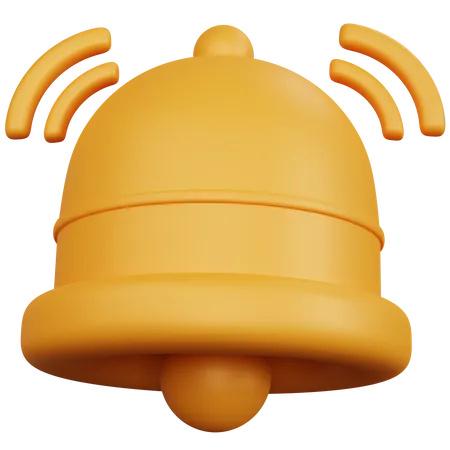 3 D Rendering Yellow Bell Vibrate Isolated 3D Icon