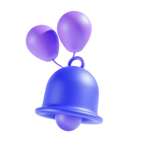 Bell And Balloon  3D Icon