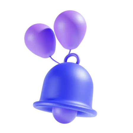 Bell And Balloon Icon 3 D Illustration 3D Icon