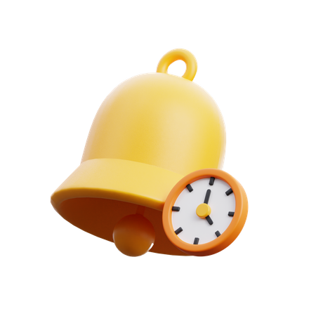 Bell and time  3D Icon