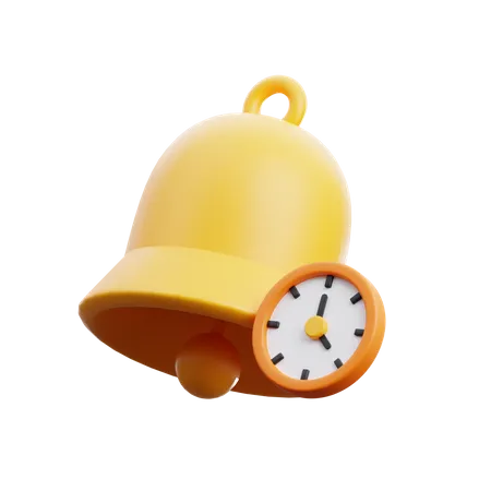 Bell and time  3D Icon