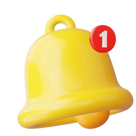 Bell Notification One Rotate  3D Icon