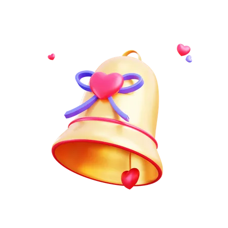 Bell of love  3D Illustration
