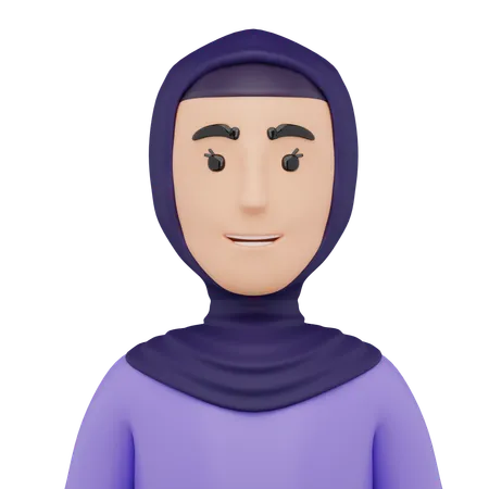 Belle fille avec avatar hijab  3D Icon