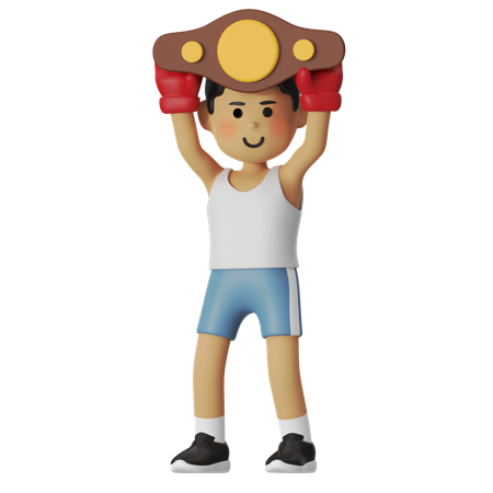 Belt Boxing Boy  3D Icon