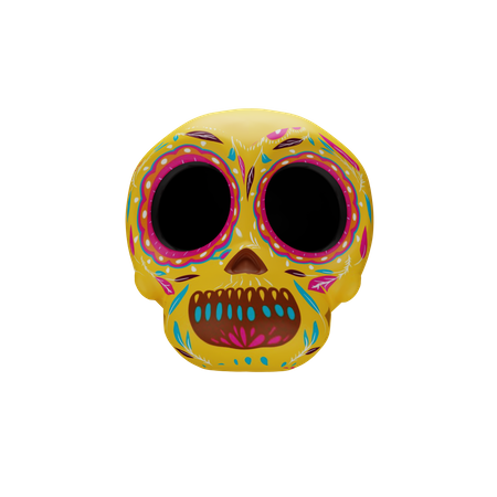 Bemalter Totenkopf  3D Icon