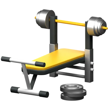 Bench Press 3 D Gym Fitness Icon 3D Icon